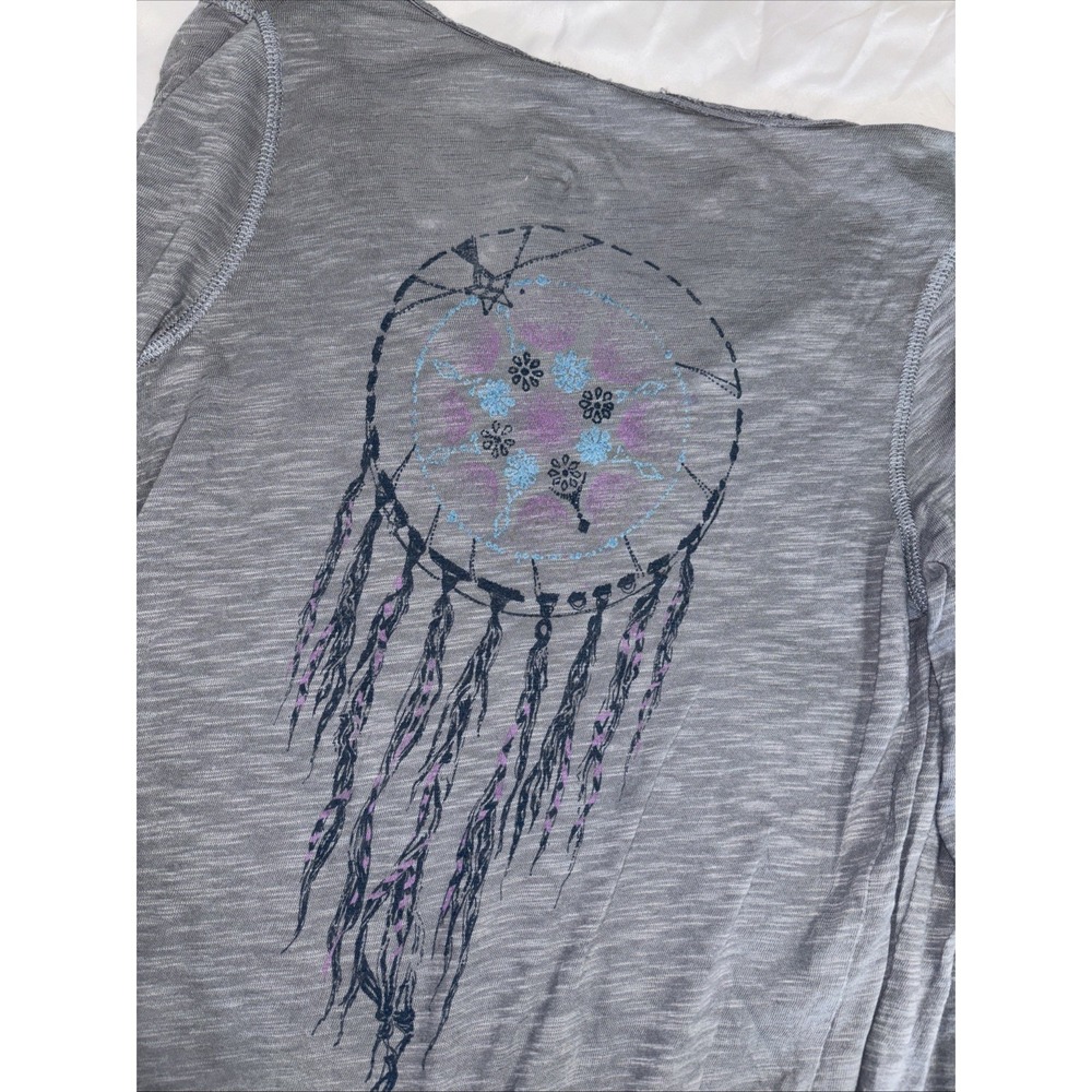Zadig & Voltaire Long Sleeve Tunisien ML Flamme Dreamcatcher Henley Small FLAW